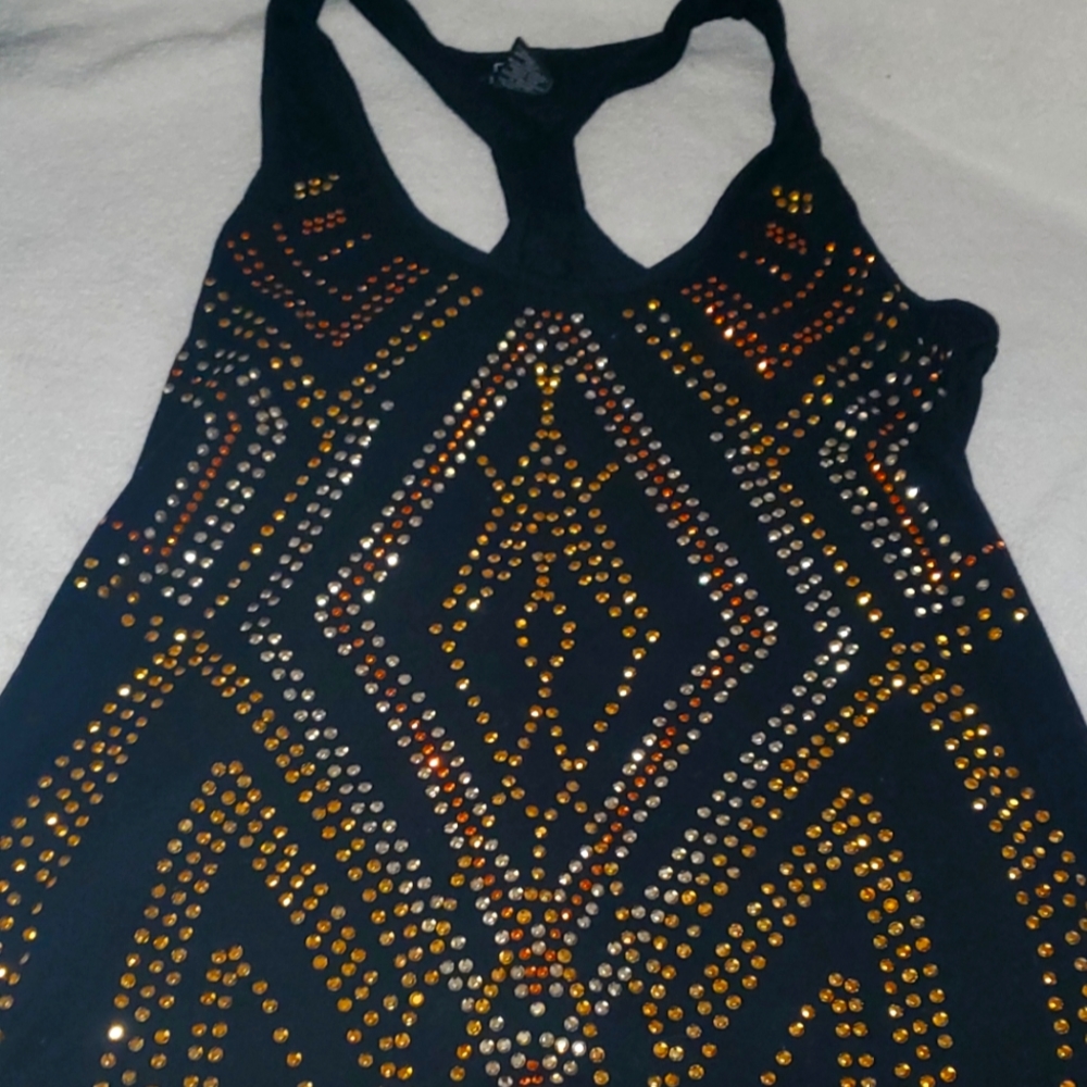 ❤ 3/$25 Size XL metal embellished tank top.